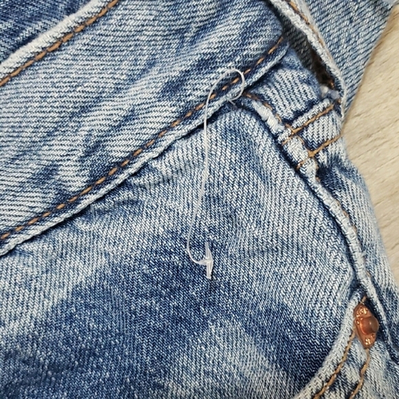 NWOT Aeropostale Boyfriend Flare Jean Raw Hem Blue Medium Wash Cotton Baggy SZ 8 - Picture 6 of 11